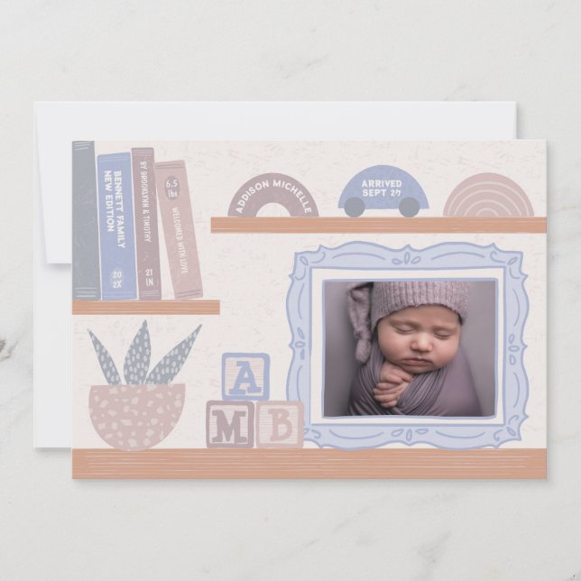 Anuncio de nacimiento de un refugio ilustrado de a (Anverso)