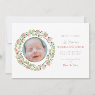 Anuncio de nacimiento de una foto de un Chica con