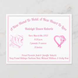 Anuncio de nacimiento de una nueva mano para soste