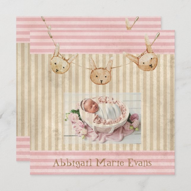 Anuncio de nacimiento de una pequeña niña conyugal (Anverso / Reverso)