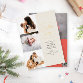 Anuncio de nacimiento de vacaciones de foto rojo d