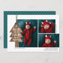 Anuncio de nacimiento del árbol de Navidad rústico