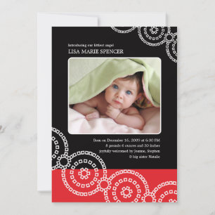 Anuncio de nacimiento del bebé de foto Black Bandh