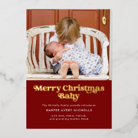 Anuncio de nacimiento del bebé de navidad Red Merr