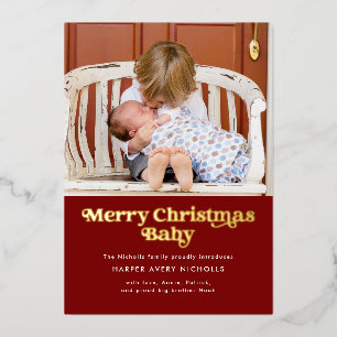Anuncio de nacimiento del bebé de navidad Red Merr