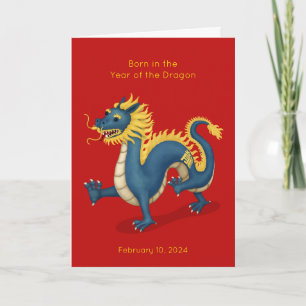 Anuncio de nacimiento del bebé del año del dragón