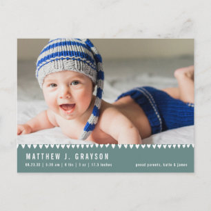 Anuncio de nacimiento del bebé Foto tarjeta postal