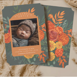Anuncio de nacimiento del Boho Fall Border Baby