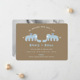 Anuncio de nacimiento del niño bebé bebé de Blue E