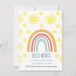 Anuncio de Nacimiento del Sol Arcoíris Boho Mundo 