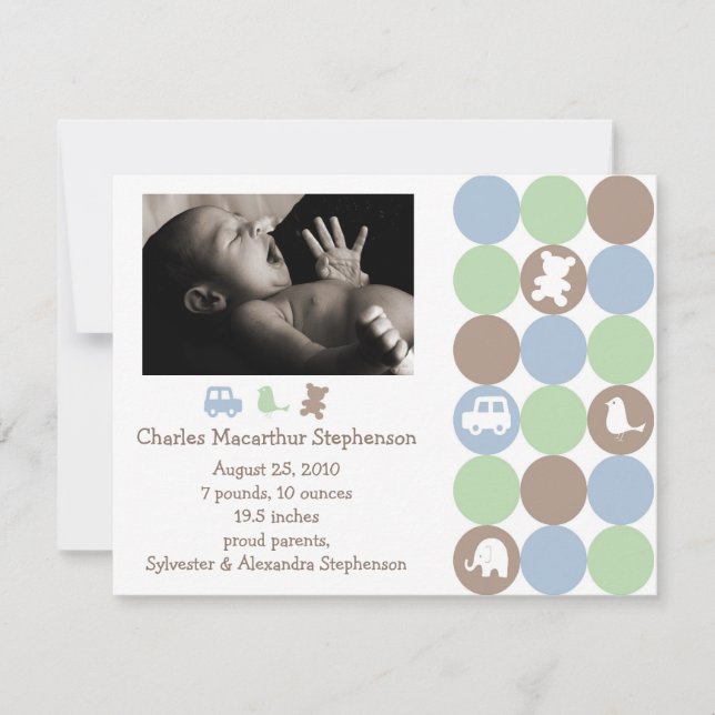 Anuncio de nacimiento Dots N Shapes (Anverso)