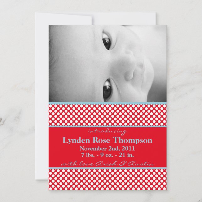 Anuncio de Nacimiento Dulzura Sureña (Anverso)