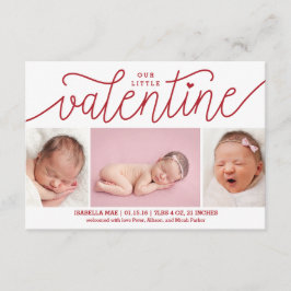 Anuncio de nacimiento el día de San Valentín con f