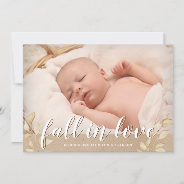Anuncio de nacimiento "Fall in Love" de hojas de o (Anverso)