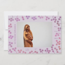 Anuncio de nacimiento floral con 2 fotos