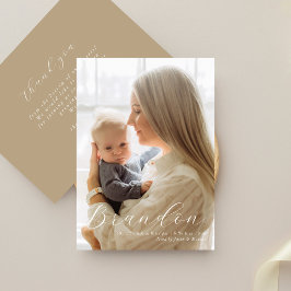 Anuncio de nacimiento formal con nombre elegante, 