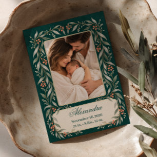 Anuncio de nacimiento Foto Teal Willow
