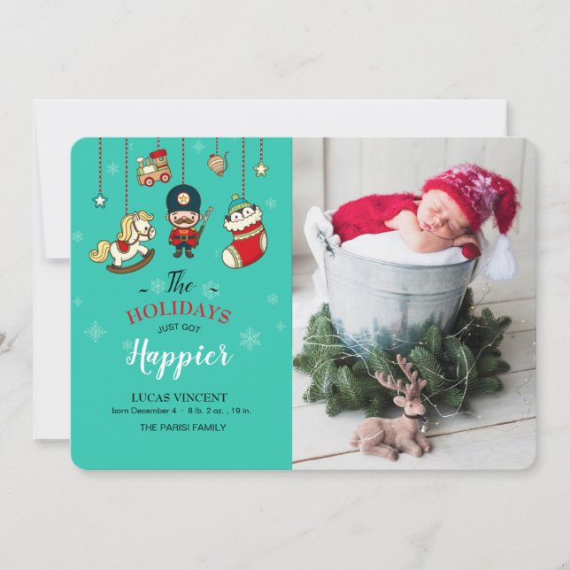 Anuncio de nacimiento fotográfico de Navidades (Anverso)