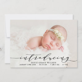 Anuncio de nacimiento II de foto botánica rosa de