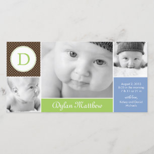 Anuncio de nacimiento inicial de niño pequeño