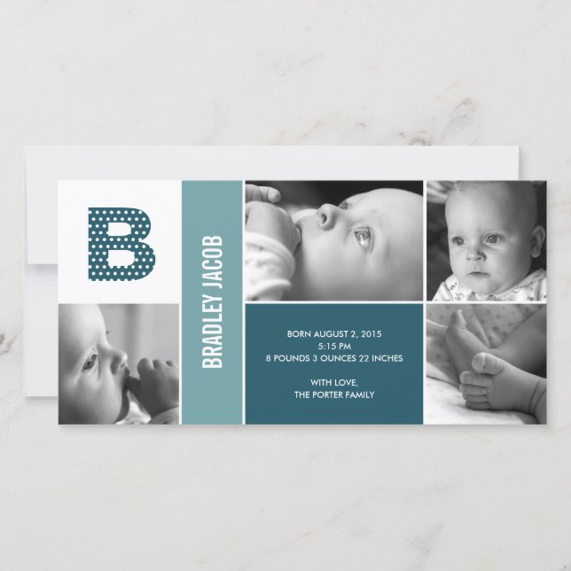 Anuncio de nacimiento inicial del bebé por puntos  (Anverso)