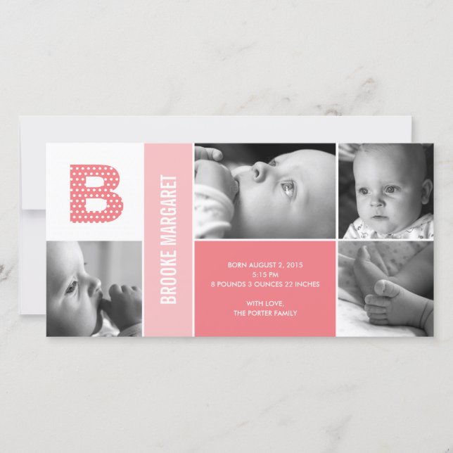 Anuncio de nacimiento inicial del bebé por puntos  (Anverso)