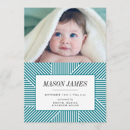 Anuncio de nacimiento, Invitación de bebé, azul, n