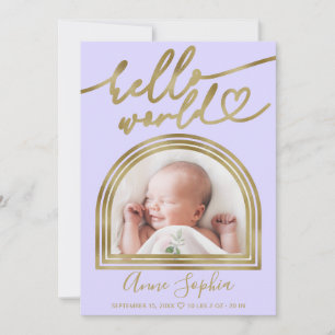Anuncio de Nacimiento Marco Chic Hello World