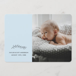 Anuncio de nacimiento Minimalista azul moderno