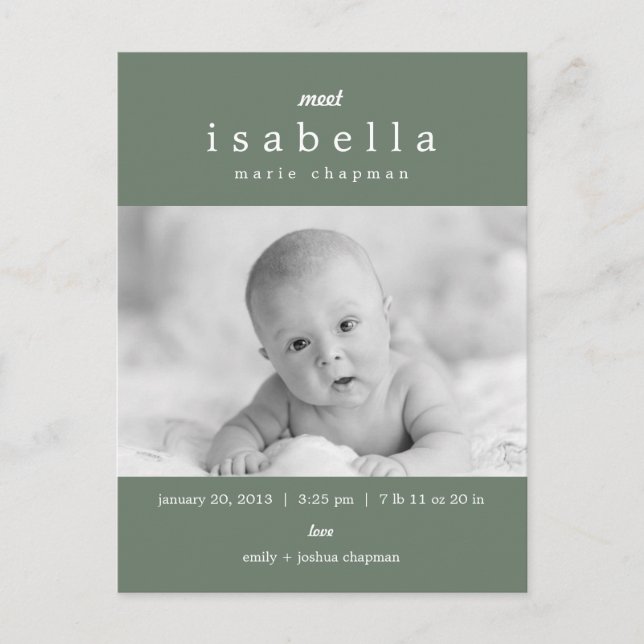 Anuncio de nacimiento MODERNO (Anverso)