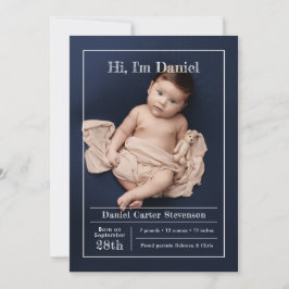 Anuncio de nacimiento moderno con cuadrícula