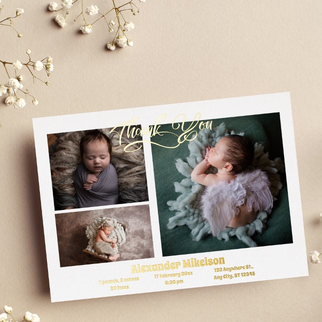 Anuncio de nacimiento moderno de foto bebé (Subido por el creador)