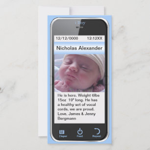 Anuncio de nacimiento moderno de i Boy