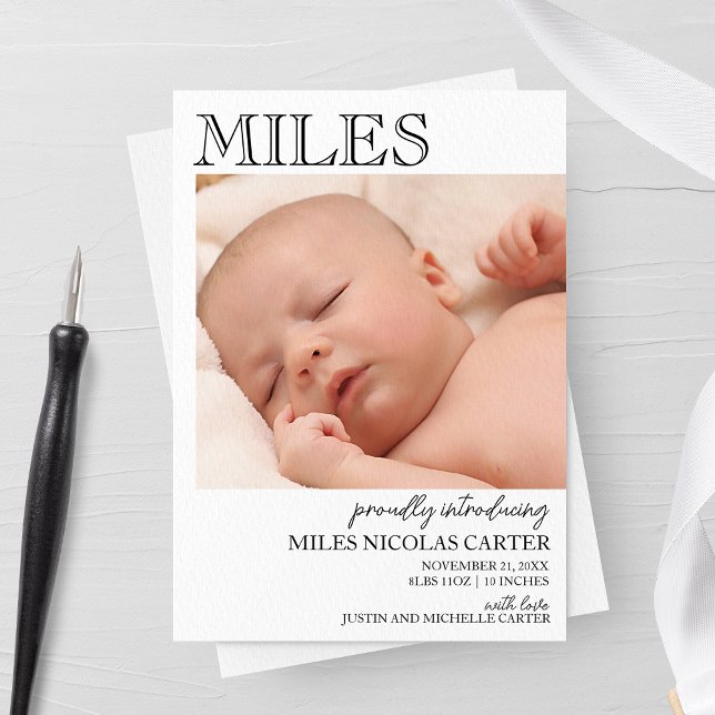 Anuncio de nacimiento moderno y elegante (Subido por el creador)