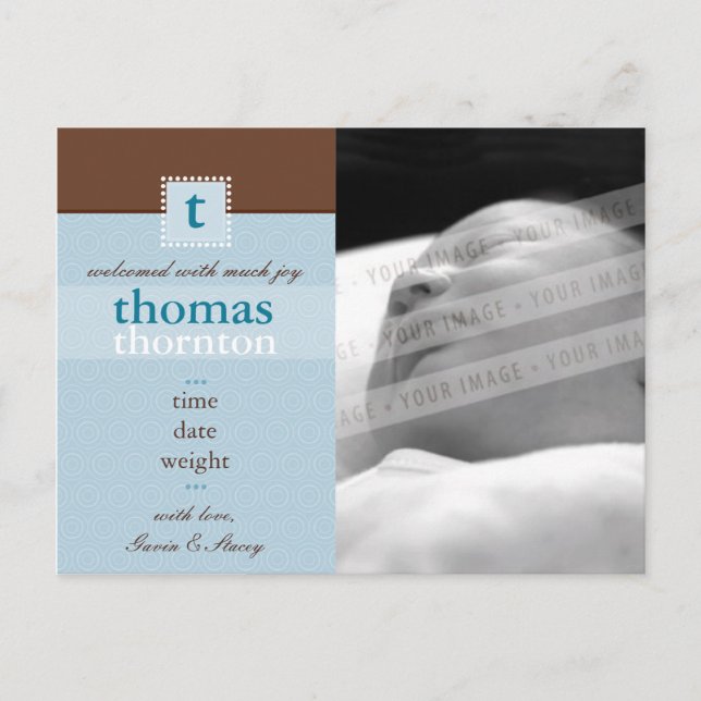 ANUNCIO DE NACIMIENTO :: monograma1 - niño (Anverso)