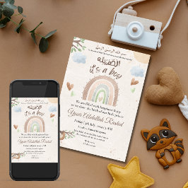 Anuncio de nacimiento musulmán de niño bebé arco i