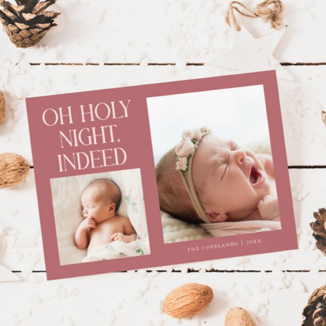 Anuncio de Nacimiento Navideño Rosa Holy Night Ind (Subido por el creador)