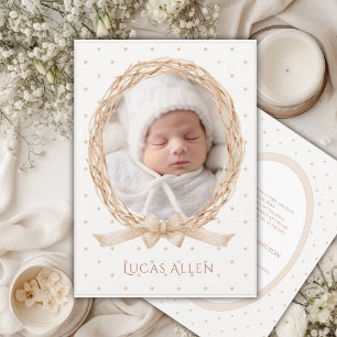 Anuncio de nacimiento neutral de vid antigua