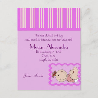 Anuncio de nacimiento Niña bebé