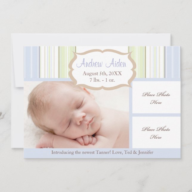 Anuncio de nacimiento niño (Anverso)