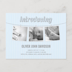 Anuncio de nacimiento - niño colgando imágenes