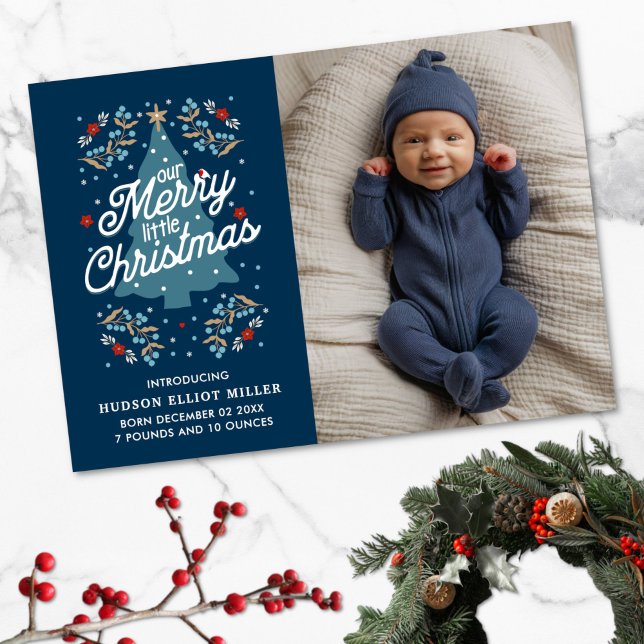Anuncio de nacimiento: nuestra tarjeta de Navidade (Christmas birth announcement card)