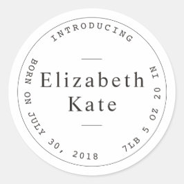 Anuncio de nacimiento Pegatina de diseño de sello