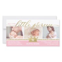 Anuncio de nacimiento, pequeña princesa, falso Rel