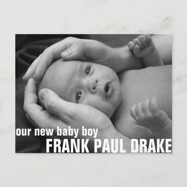 Anuncio de nacimiento personalizable 2 (Anverso)