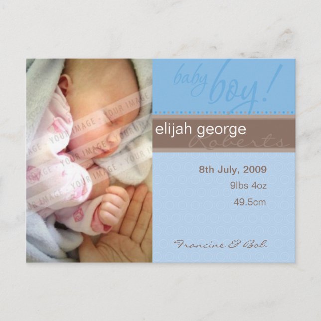 ANUNCIO DE NACIMIENTO :: pura alegría - muchacho (Anverso)