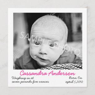 Anuncio de nacimiento rosa