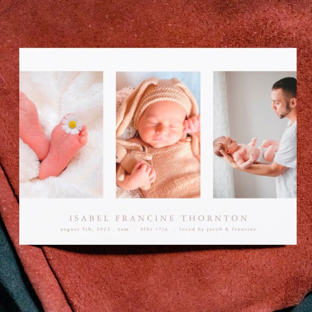 anuncio de nacimiento rosado de collage de fotos m (Subido por el creador)