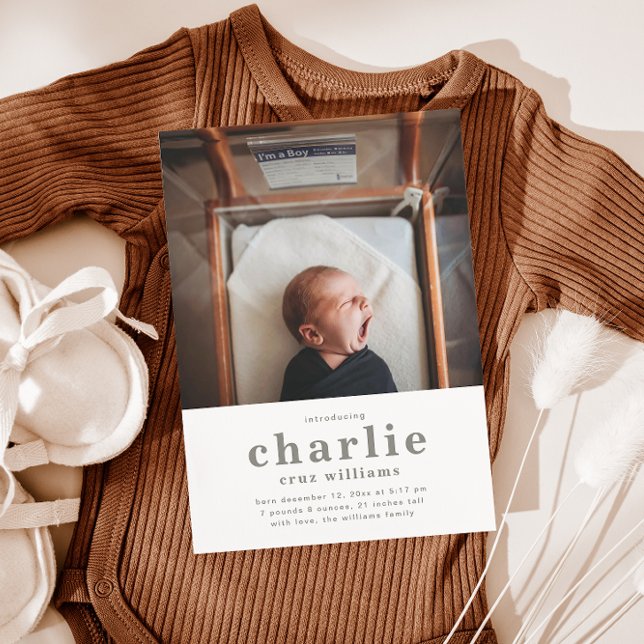 Anuncio de nacimiento simple de una foto | Nacimie (Subido por el creador)