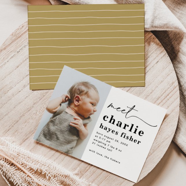 Anuncio de nacimiento simple de una foto | Nacimie (Subido por el creador)